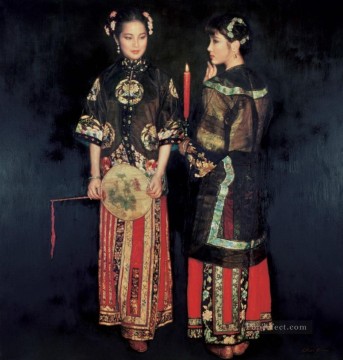 150の主題の芸術作品 Painting - 西郷の月 1994 中国のチェン・イーフェイの少女
